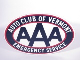 AAA AUTO CLUB OF VERMONT PORCELAIN SIGN