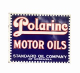 1920S POLARINE MOTOR OILS PORCELAIN FLANGE SIGN