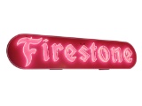 LARGE VINTAGE FIRESTONE TIRES WOOD SIGN WITH NEON