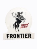 1940S FRONTIER GASOLINE PORCELAIN SIGN