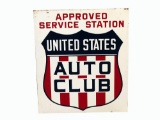 CIRCA 1940S-50S UNITED STATES AUTO CLUB TIN FLANGE SIGN