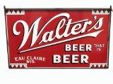 1930S WALTER'S BEER PORCELAIN SIGN