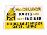 1960S MCCULLOCH KARTS AND KART ENGINES EMBOSSED TIN SIGN