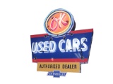 1950S CHEVROLET OK USED CARS NEON PORCELAIN SIGN