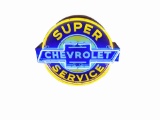 1940S-50S CHEVROLET SUPER SERVICE NEON PORCELAIN SIGN