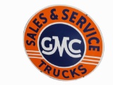 CIRCA 1940S-50S GMC TRUCKS SALES & SERVICE PORCELAIN SIGN