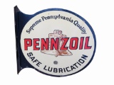 1930S PENNZOIL PORCELAIN FLANGE SIGN