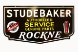 1932 STUDEBAKER ROCKNE AUTHORIZED SERVICE PORCELAIN SIGN