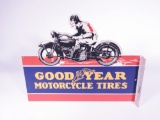 1930S GOODYEAR MOTORCYCLE TIRES PORCELAIN FLANGE SIGN
