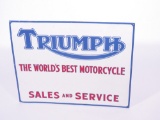 1950S TRIUMPH MOTORCYCLES EMBOSSED TIN SIGN