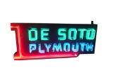 1950S DESOTO PLYMOUTH NEON PORCELAIN SIGN