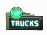 1940S-50S GMC TRUCKS NEON PORCELAIN SIGN