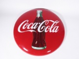 1950S COCA-COLA PORCELAIN BUTTON SIGN