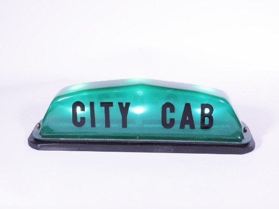1950S CITY CAB LIGHT-UP TAXI ROOF-MOUNT MARQUEE SIGN