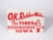 OK RUBBER WELDERS EMBOSSED TIN SIGN