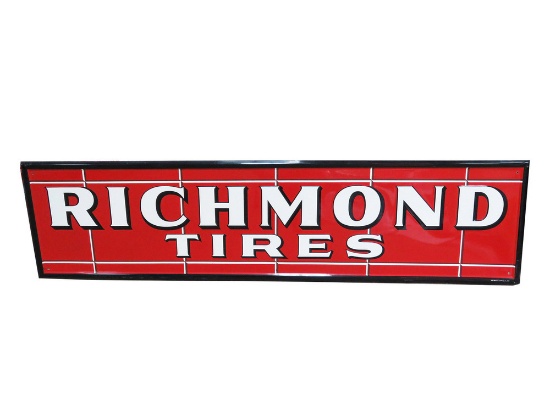 1947 RICHMOND TIRES TIN SIGN