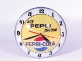 EARLY 1960S PEPSI-COLA DOUBLE-BUBBLE LIGHT-UP CLOCK