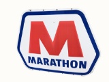 LARGE 1963 MARATHON OIL PORCELAIN SIGN