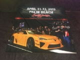 AUTHENTIC LARGE BARRETT-JACKSON STAGE DISPLAYED EVENT BANNER FOR THE 2019 BARRETT-JACKSON PALM BEACH