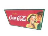 LARGE 1940S COCA-COLA TIN SIGN