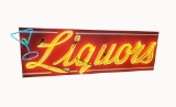 1950S LIQUORS NEON PORCELAIN SIGN