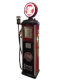 ADDENDUM ITEM - VERY STYLISH 1930S PLATOLENE 500 RESTORED BENNETT MODEL 76 SERVICE STATION GAS PUMP.