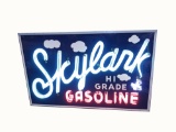 1930S SKYLARK GASOLINE NEON PORCELAIN SIGN