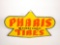 CIRCA LATE 1930S-40S PHARIS TIRES EMBOSSED TIN SIGN