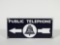 1940S BELL SYSTEM PUBLIC TELEPHONE PORCELAIN DIRECTIONAL SIGN