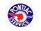 Fabulous circa 1940s Pontiac Automobiles Service double-sided porcelain dealership sign with Pontiac