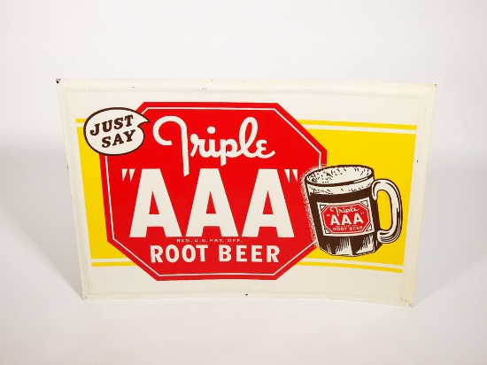 1948 AAA ROOT BEER EMBOSSED TIN SIGN