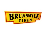 CIRCA 1940S BRUNSWICK TIRES EMBOSSED TIN SIGN