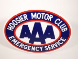 1950S HOOSIER MOTOR CLUB AAA EMERGENCY SERVICE PORCELAIN SIGN