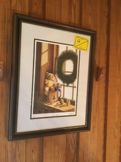 Bob Timberlake signed framed print Christmas pals 697