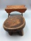 Lot of two primitive wooden stools