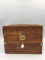 Antique wooden doll trunk