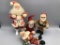 Lot of 4 vintage Santa Claus dolls