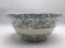 Antique blue and white large stoneware bowl