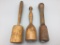 Three antique wooden mashers