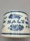 Blue and white stoneware saltbox