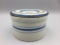 Blue and white stoneware butter crock