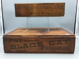 2 antique advertising boxes