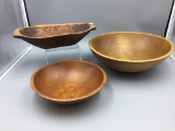 Treene Ware and wooden bowl lot