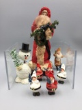 Lot of eight antique Christmas decorations