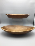 2 wooden Treen ware bowls