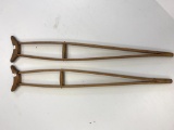 Child size antique split Oak crutches