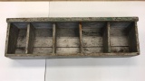 Antique grey painted wooden bin