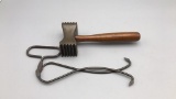 Meat tenderizer and Tongs