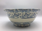 Antique blue and white large stoneware bowl