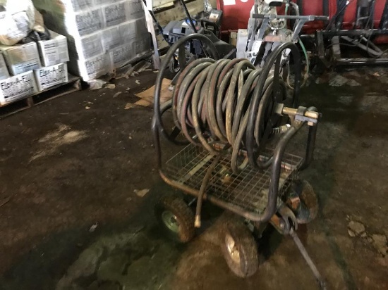 Hose reel on cart